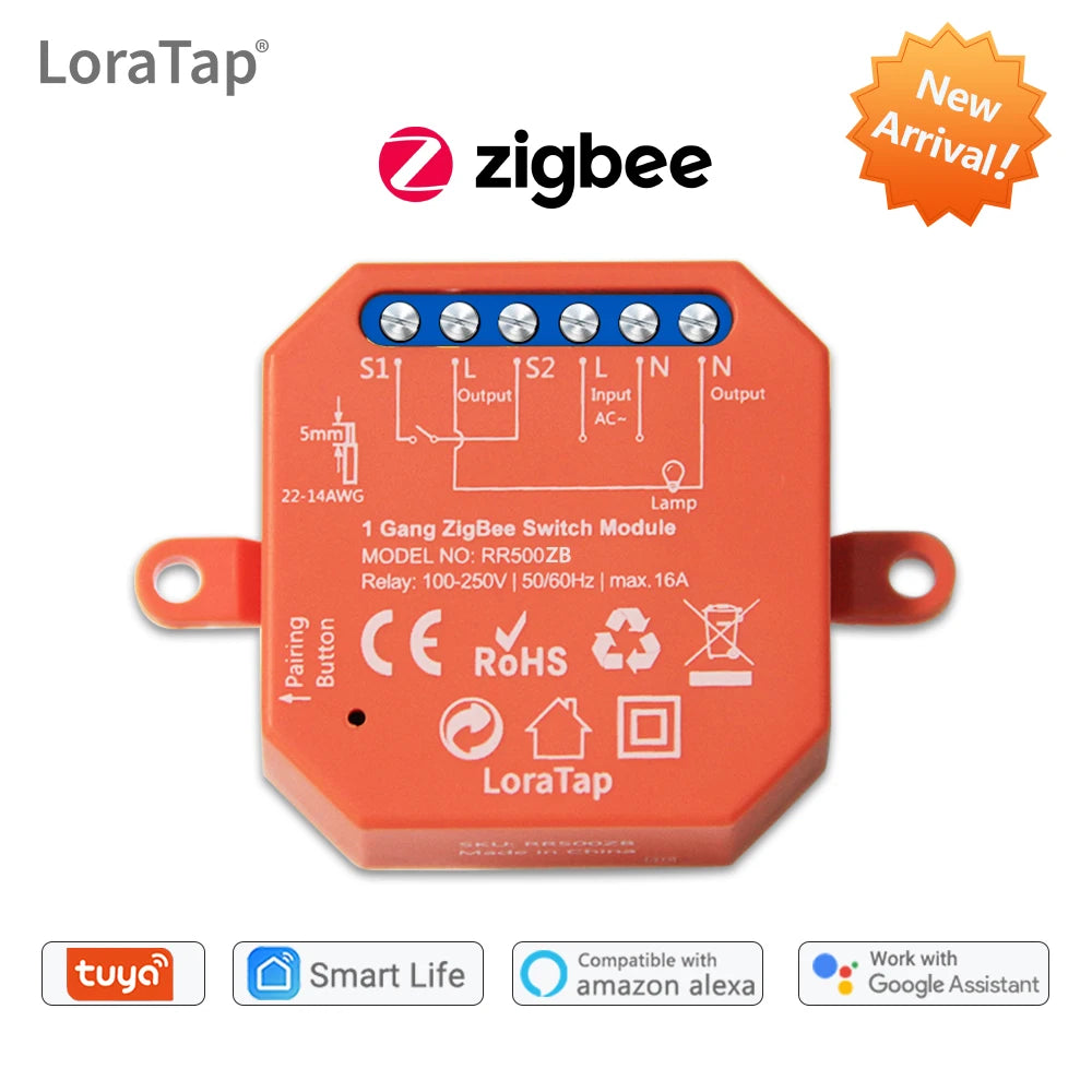 Tuya Smart ZigBee 3.0 Relay 16A DIY Module for Light and Device ON OFF App Remote Control Timer Support Google Home Alexa MQTT - Home Smart Direct
