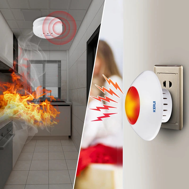 KERUI J009 Loud Indoor Siren Wireless Flashing Siren Alarm Horn Red Light Strobe Siren For GSM Home and Business Alarm Security - Home Smart Direct