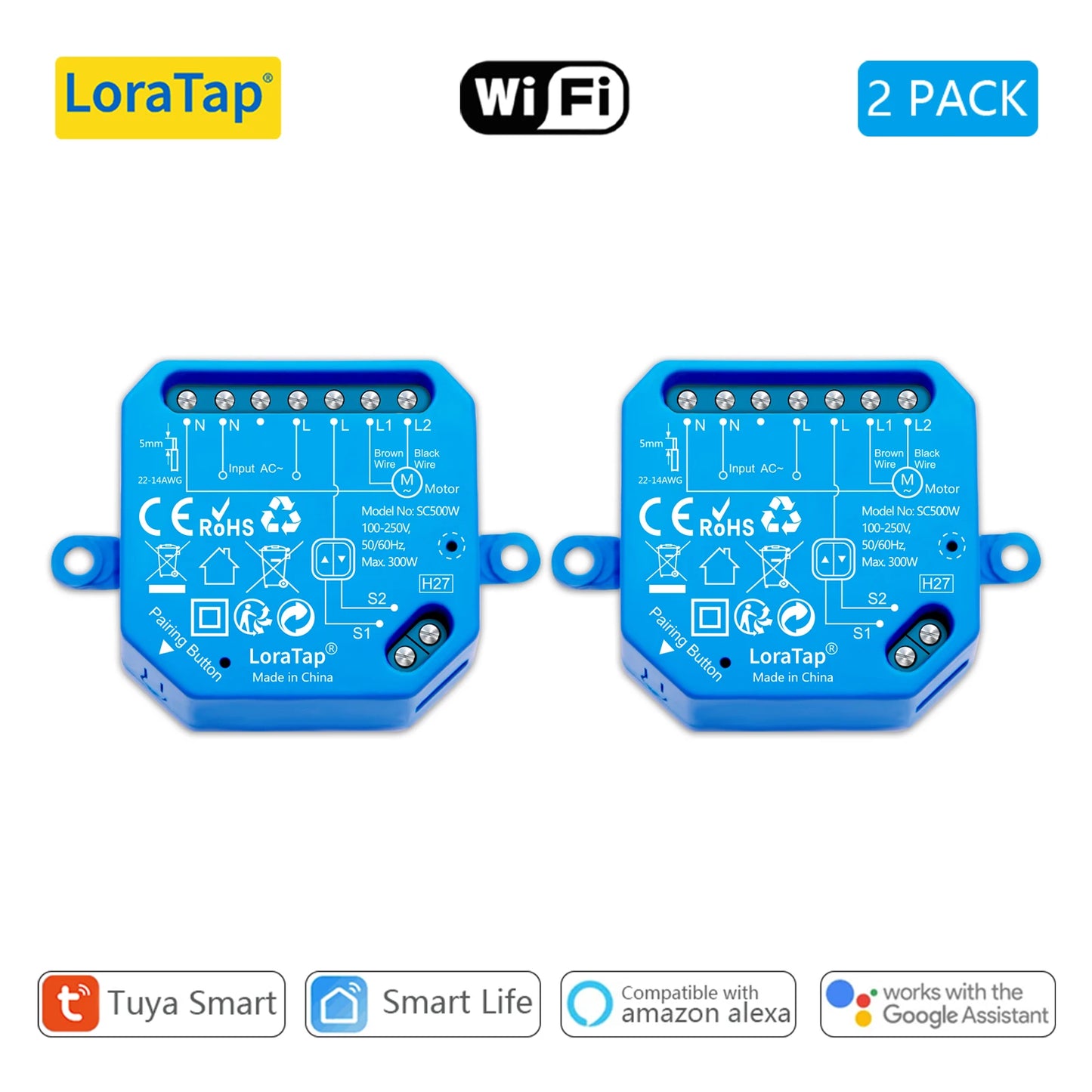 Tuya Smart Life WiFi Blind Curtain Switch Module for Rolling Shutter Google Home Alexa Voice Control App Timer DIY LoraTap - Home Smart Direct