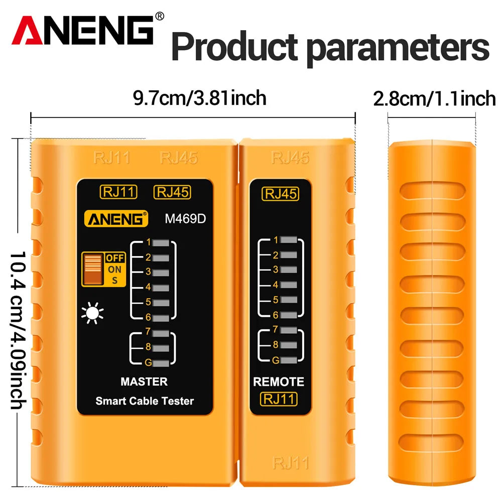 Professional LAN Cable Tester RJ45 RJ11 RJ12 CAT5 UTP Networking Tool
