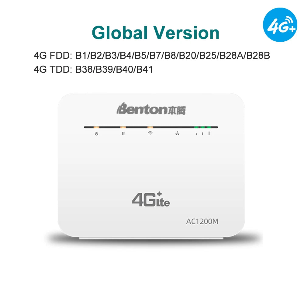 Dual Band 4G+ SIM Router AC1200 Wireless Modem with Gigabit WAN LAN VPN
