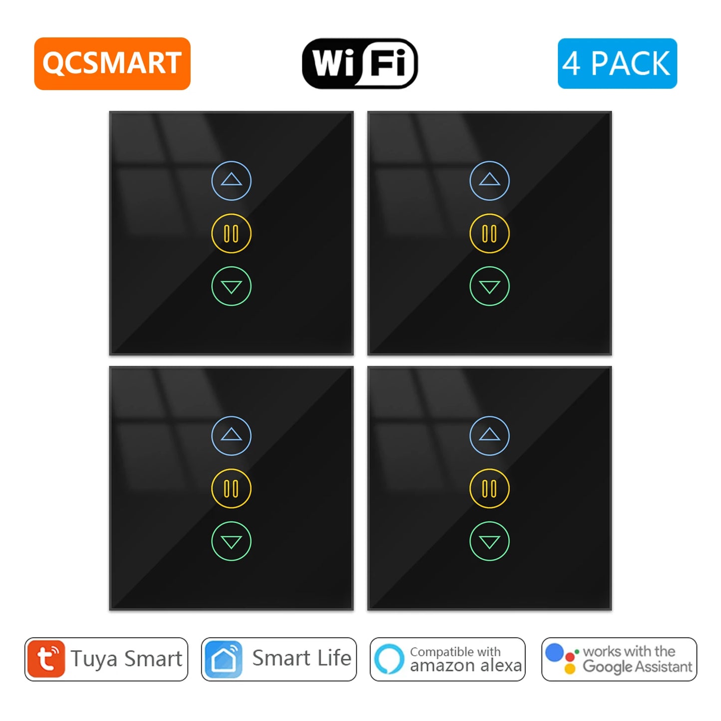 Smart Curtain Switch with Backlight and Percentage Control