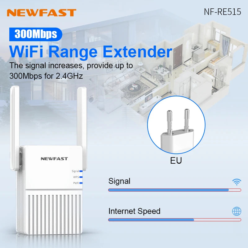 300 1200Mbps WiFi Repeater Long Range Signal Booster Dual Band Extender