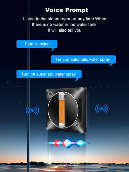 Window Vacuum Cleaning Robot with Spray and App Control