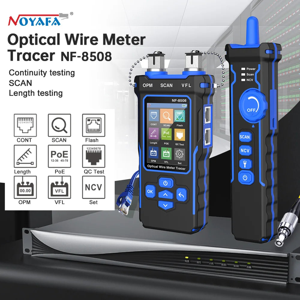 NOYAFA NF-8508 Network Cable Tester LCD Rechargeable Line Finder PoE