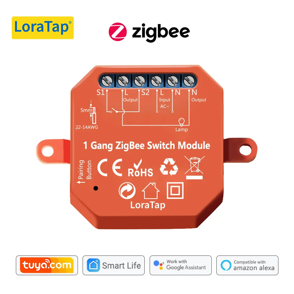 LoraTap Tuya ZigBee 3.0 Light Relay Module Smart Life Google Home Alexa App Remote Control Devices Timer Work with Zigbee2MQTT - Home Smart Direct