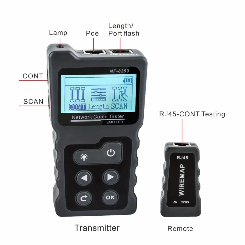 NOYAFA NF-8209 RJ45 Cable Tracker POE Network Wire Checker UTP Tester