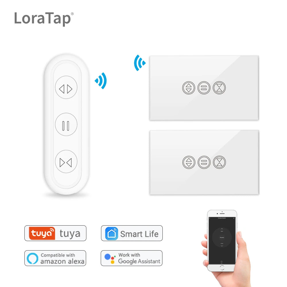 Smart WiFi Curtain Switch with Remote Control
