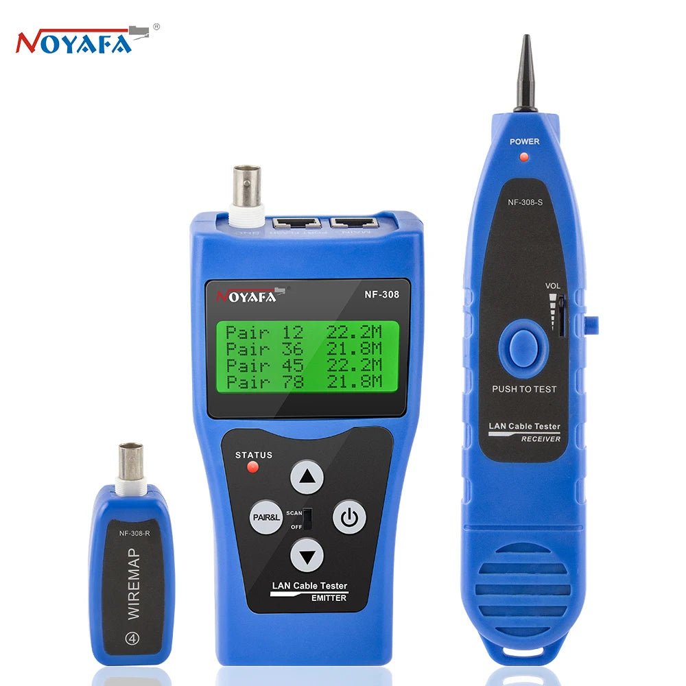 Network Cable Tester with Length Measurement and Wire Tracking