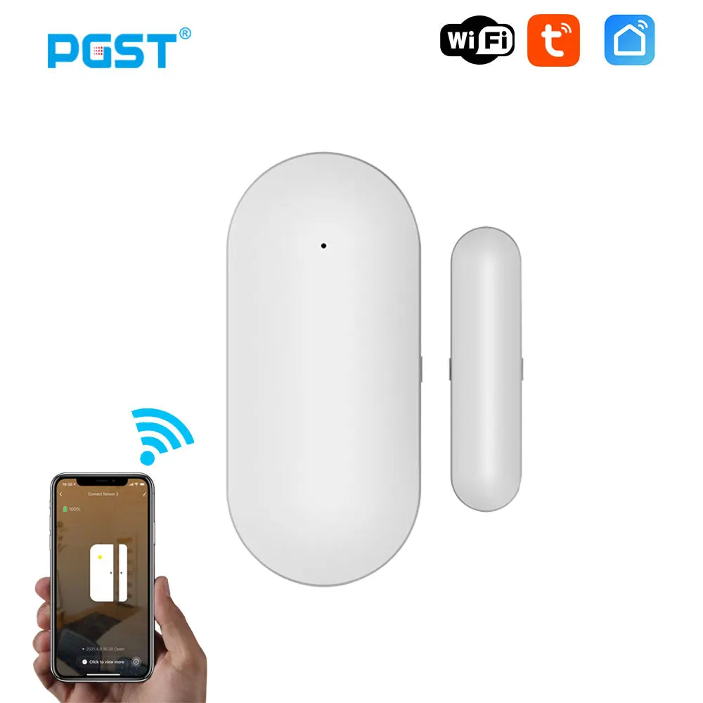PGST PB69 Tuya Smart Home WiFi Door Sensor App Notification Window Detector Security Protection Alert Security Alarm - Home Smart Direct