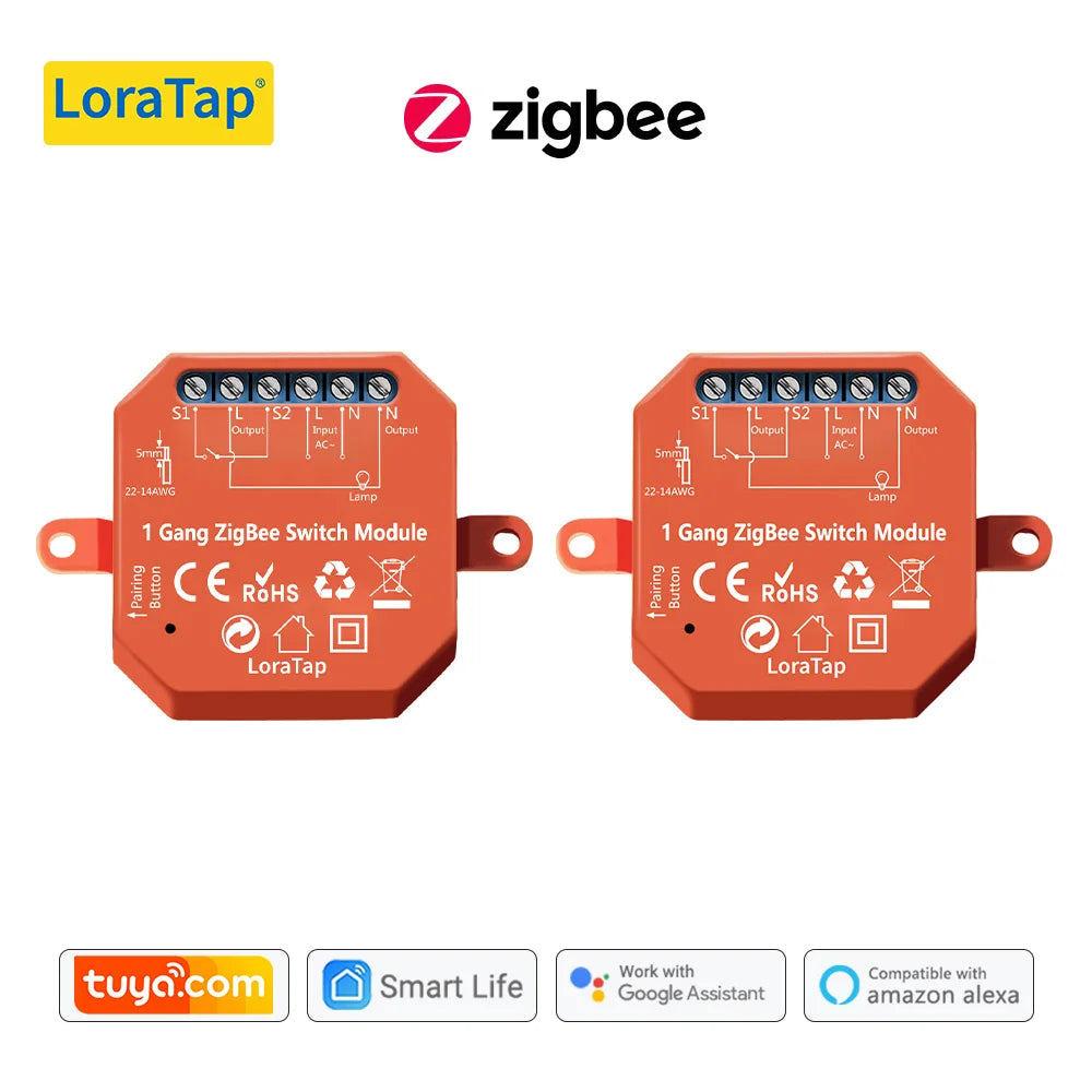 LoraTap Tuya ZigBee 3.0 Light Relay Module Smart Life Google Home Alexa App Remote Control Devices Timer Work with Zigbee2MQTT - Home Smart Direct