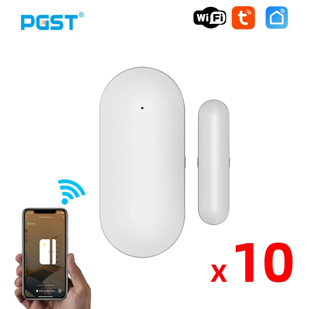 PGST PB69 Tuya Smart Home WiFi Door Sensor App Notification Window Detector Security Protection Alert Security Alarm - Home Smart Direct