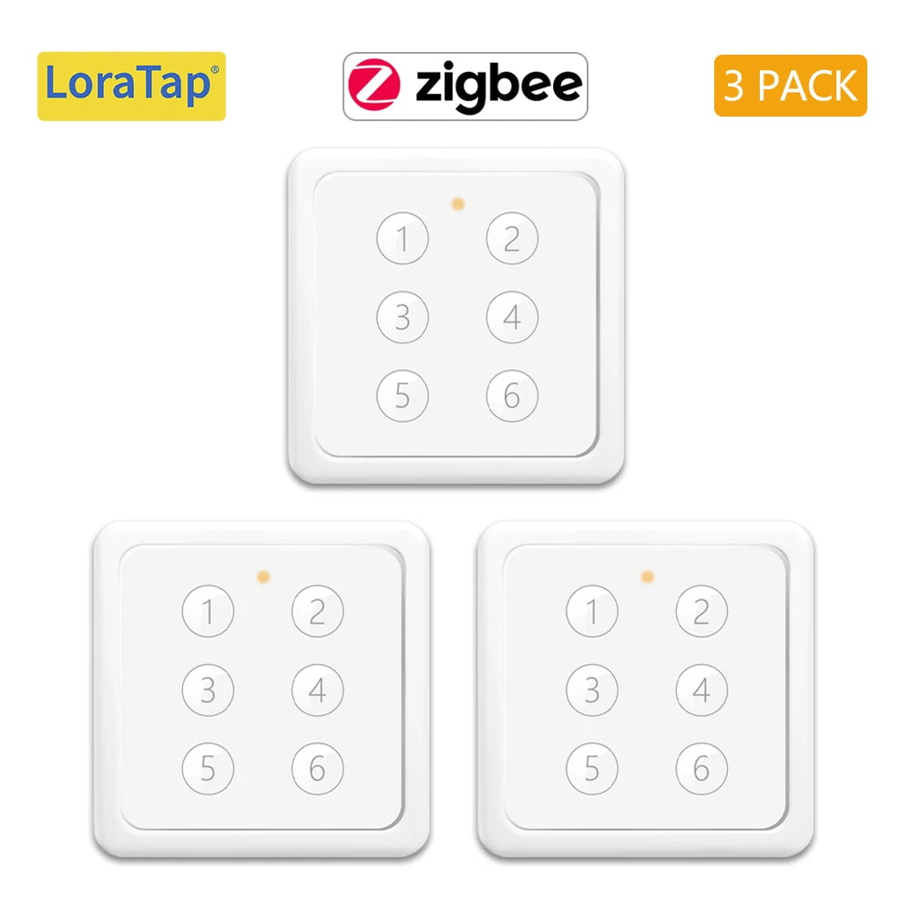 LoraTap ZigBee 3.0 Tuya Smart Life EU Standard 6 Button Gang Scene Magnetic Remote Control Switch Gateway Required ZigBee2MQTT - Home Smart Direct