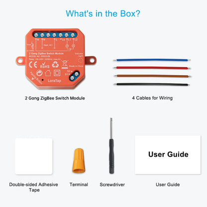 LoraTap Tuya ZigBee 3.0 2 Gang Light Switch Relay Module Google Home Alexa Echo Remote Control Work with Zigbee2MQTT DIY - Home Smart Direct