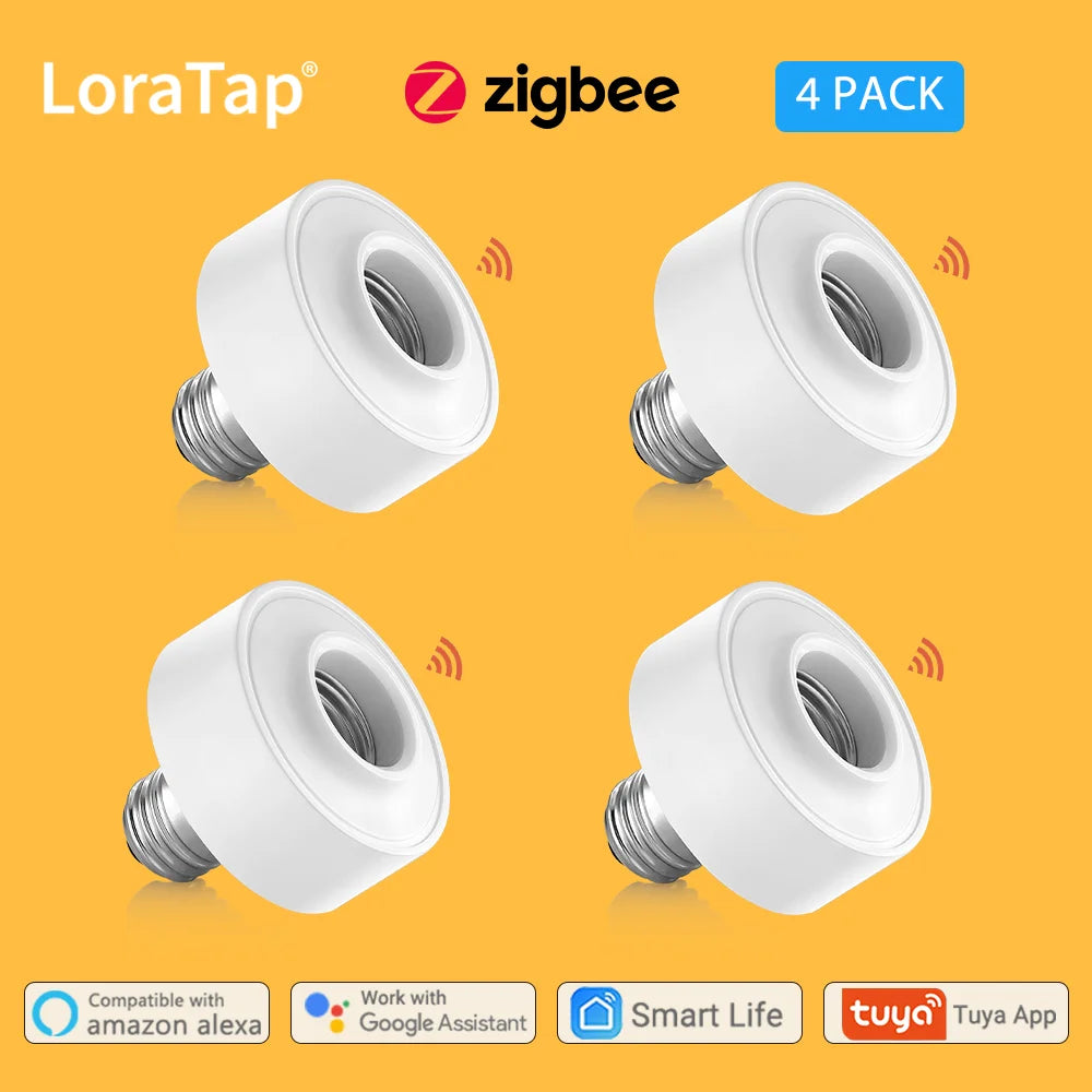 LoraTap Tuya ZigBee 3.0 Lamp Holder E27/E26 Bulb Smart Home Google Alexa Echo Remote Control Work with Assistant Zigbee2MQTT DIY - Home Smart Direct