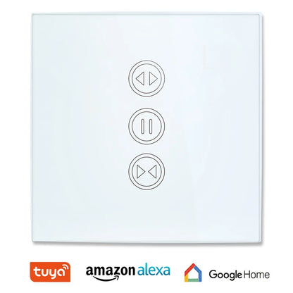 WiFi Curtain Switch Touch Panel Tuya App Remote Control Electrical Roller Shutter Blind Voice Control Google Home Alexa Echo DIY - Home Smart Direct