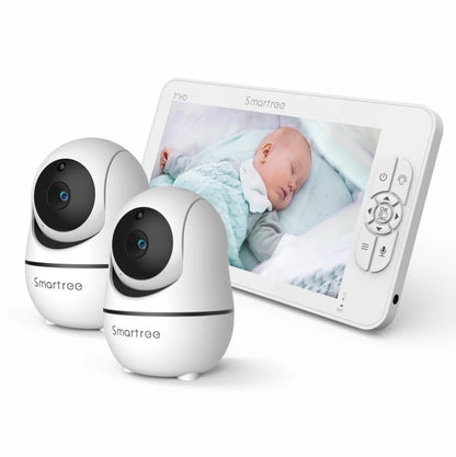 Split Screen Video Baby Monitor with Dual Cameras and Remote Control