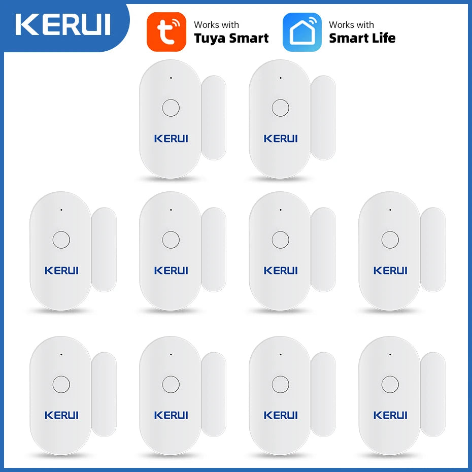 KERUI Tuya Smart Home WiFi Door Sensor Alarm Window Open Closed Detectors Magnetic Switch APP Alert Car Garden Security System - Home Smart Direct