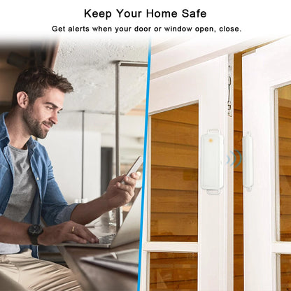 Tuya Smart Life ZigBee 3.0 Door and Window Sensor Door Open / Closed Detectors WiFi App Notification Alert Security Alarm - Home Smart Direct