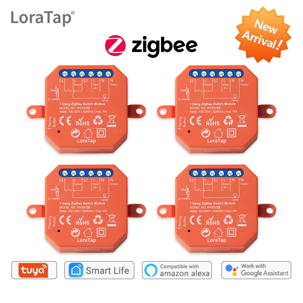 Tuya Smart  ZigBee 3.0 Relay 16A DIY Module for Light and Device ON OFF App Remote Control Timer Support Google Home Alexa MQTT - Home Smart Direct