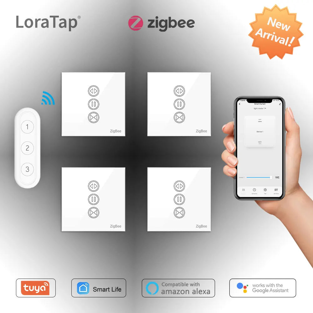 Tuya Smart Life ZigBee 3.0 Curtain Blinds Switch and Remote for Roller Shutter Google Home Alexa Voice Control Automation MQTT - Home Smart Direct