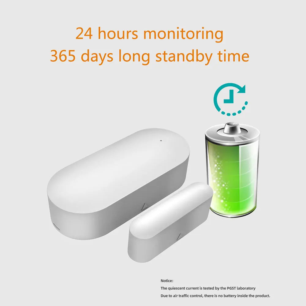 PGST PB69 Tuya Smart Home WiFi Door Sensor App Notification Window Detector Security Protection Alert Security Alarm - Home Smart Direct