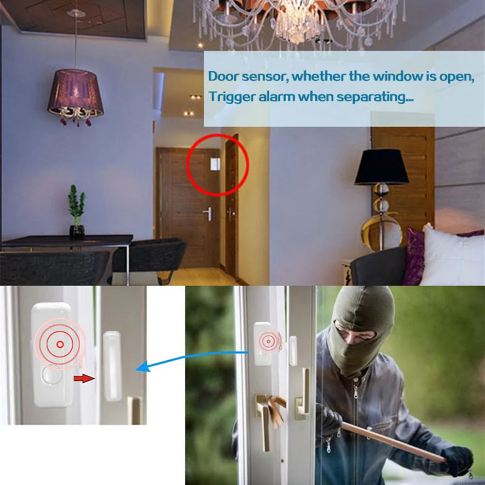 433mhz While Wireless Smart Open Window  to Home Alarm App Notification Alerts - Home Smart Direct