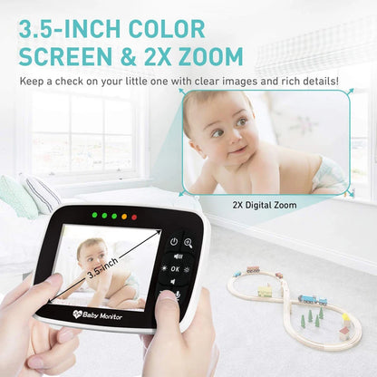 Wireless Baby Monitor with Night Vision Two Way Audio and Temperature Sensor