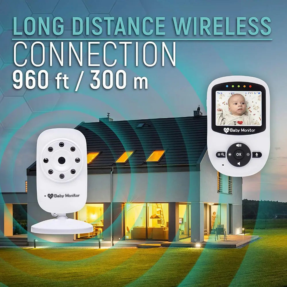 Wireless Video Baby Monitor with Night Vision and Temperature Sensor
