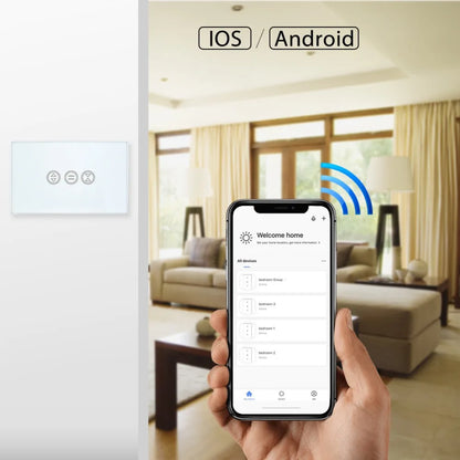 WiFi Curtain Switch Touch Panel Tuya App Remote Control Electrical Roller Shutter Blind Voice Control Google Home Alexa Echo DIY - Home Smart Direct