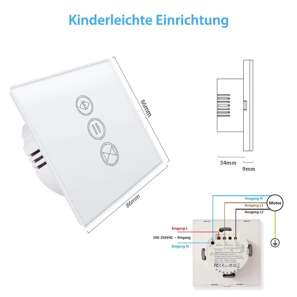 Smart Curtain Roller Shutter Touch Switch with Voice Control