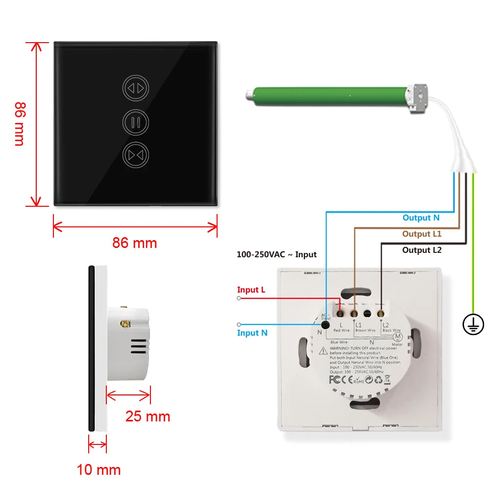 Smart WiFi Curtain Switch for Motorized Blinds