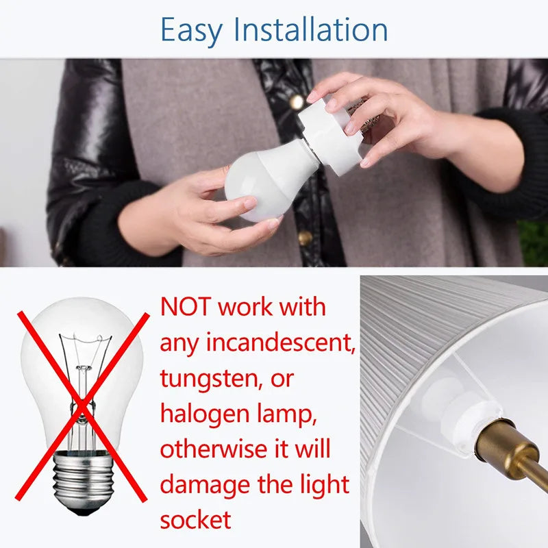 Tuya Smart ZigBee 3.0 Led Bulb Socket Lamp Adapter Holder E27 Works with Google Home Alexa Echo Remote Control ON OFF DIY MQTT - Home Smart Direct