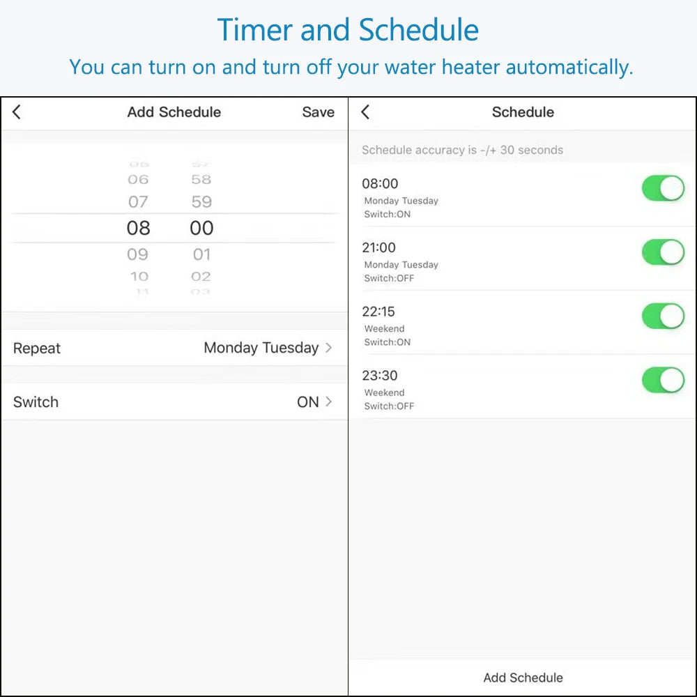 Smart Home ZigBee EU Boiler Water Heater Switch 4400W Tuya App Remote Control ON OFF Timer Voice Control Google Home Alexa MQTT - Home Smart Direct
