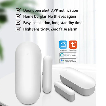 PGST PB69 Tuya Smart Home WiFi Door Sensor App Notification Window Detector Security Protection Alert Security Alarm - Home Smart Direct