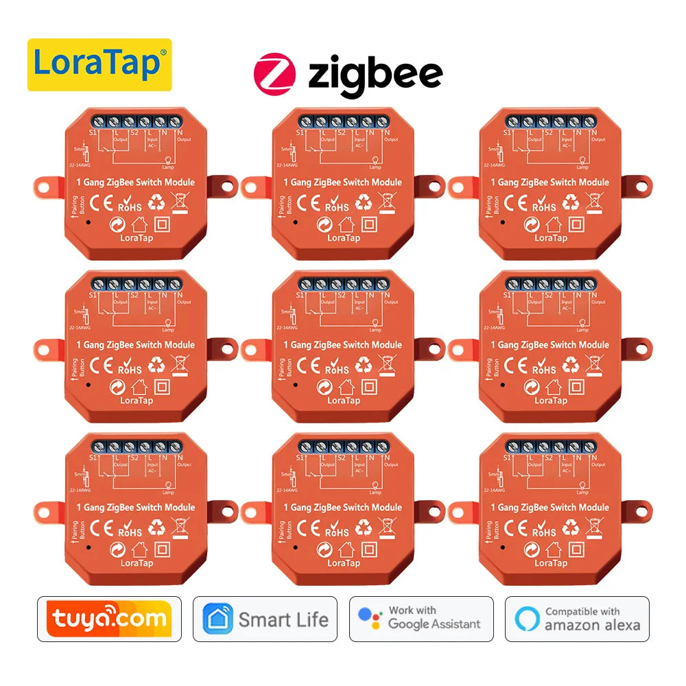 LoraTap Tuya ZigBee 3.0 Light Relay Module Smart Life Google Home Alexa App Remote Control Devices Timer Work with Zigbee2MQTT - Home Smart Direct