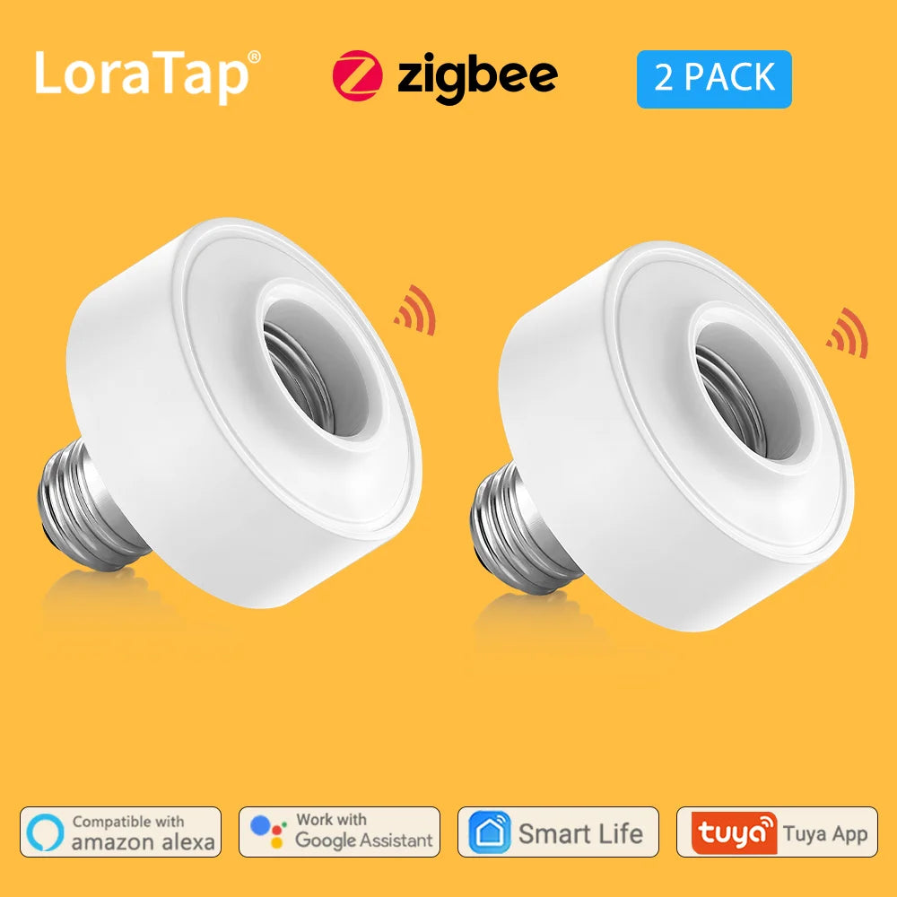 LoraTap Tuya ZigBee 3.0 Lamp Holder E27/E26 Bulb Smart Home Google Alexa Echo Remote Control Work with Assistant Zigbee2MQTT DIY - Home Smart Direct