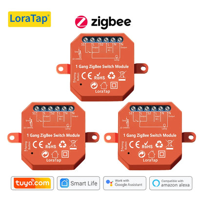 LoraTap Tuya ZigBee 3.0 Light Relay Module Smart Life Google Home Alexa App Remote Control Devices Timer Work with Zigbee2MQTT - Home Smart Direct