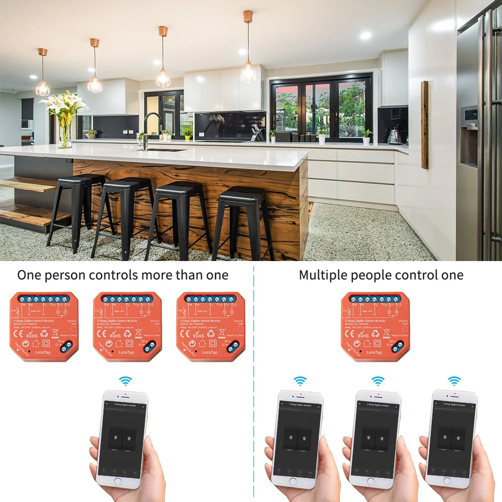 Tuya Smart Life ZigBee Switch 2 Gang Relay Module Lighting Google Home Assistant Alexa Echo App Remote Control Timer Zigbee2MQTT - Home Smart Direct