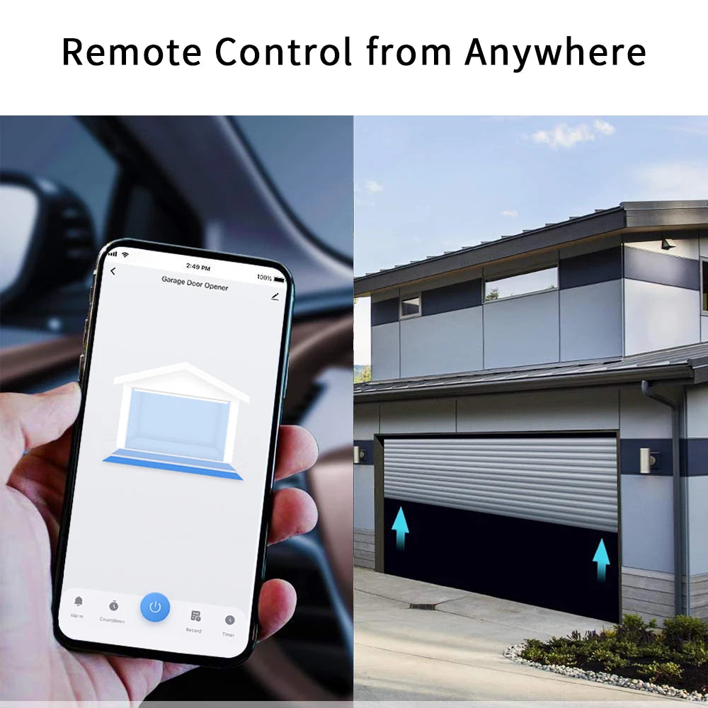 Smart Garage Door Opener with WiFi Sensor and App Control