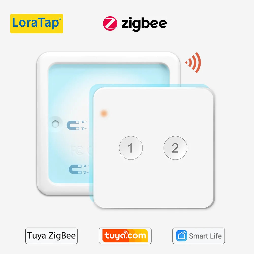 LoraTap 4 Gang Tuya ZigBee Wireless Scene Switch Push Button Controller by Battery 2MQTT Setup Automation Scenario for Home DIY - Home Smart Direct