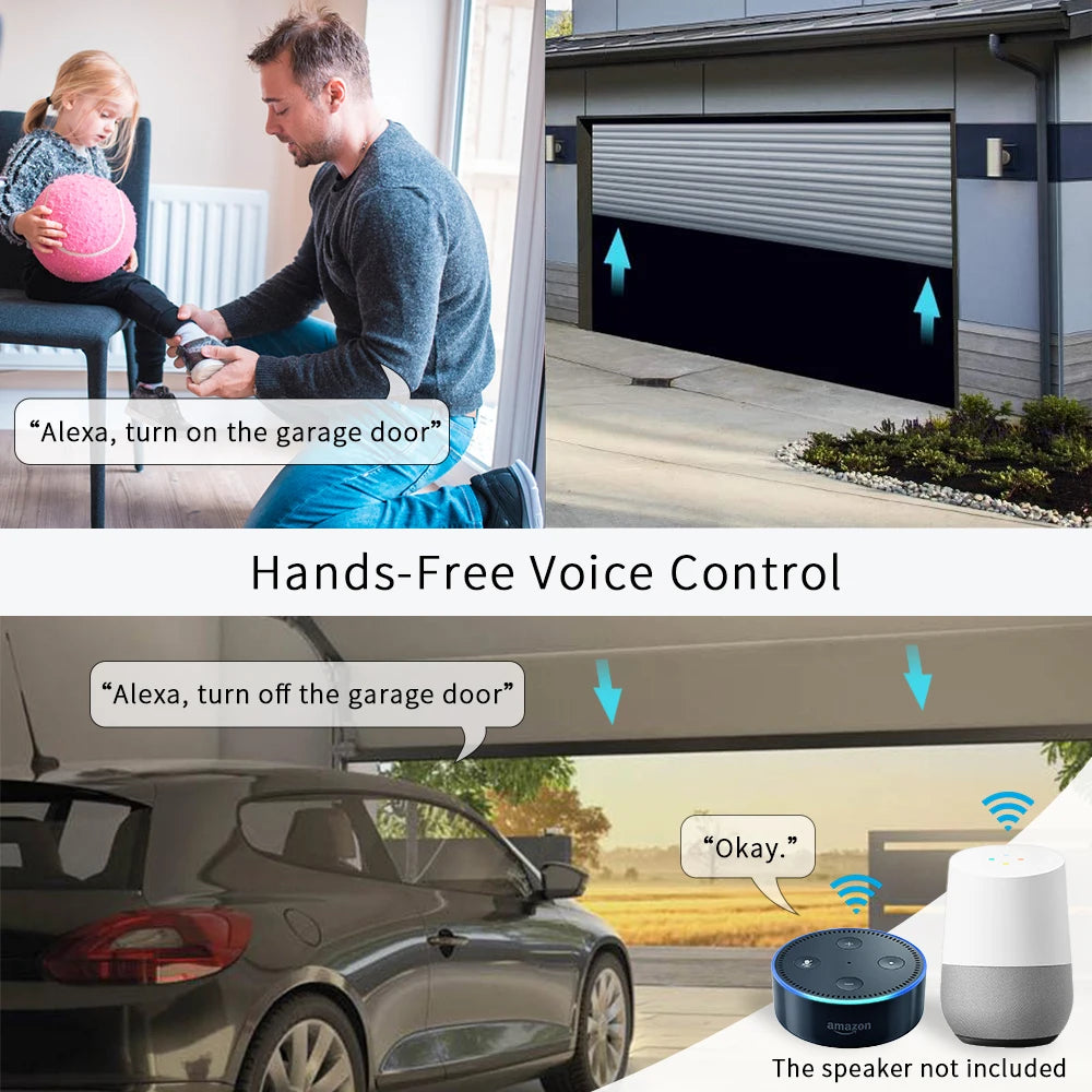 Smart Garage Door Opener with WiFi Sensor and App Control