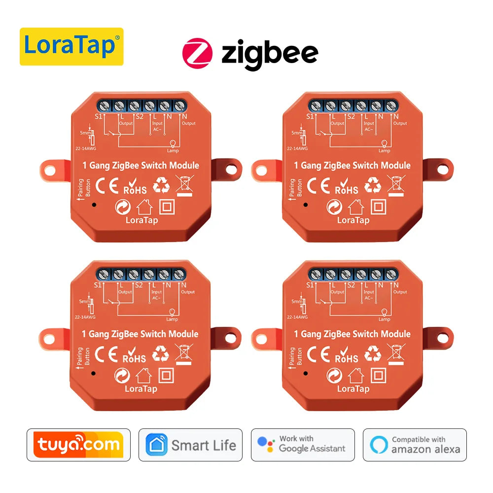LoraTap Tuya ZigBee 3.0 Light Relay Module Smart Life Google Home Alexa App Remote Control Devices Timer Work with Zigbee2MQTT - Home Smart Direct