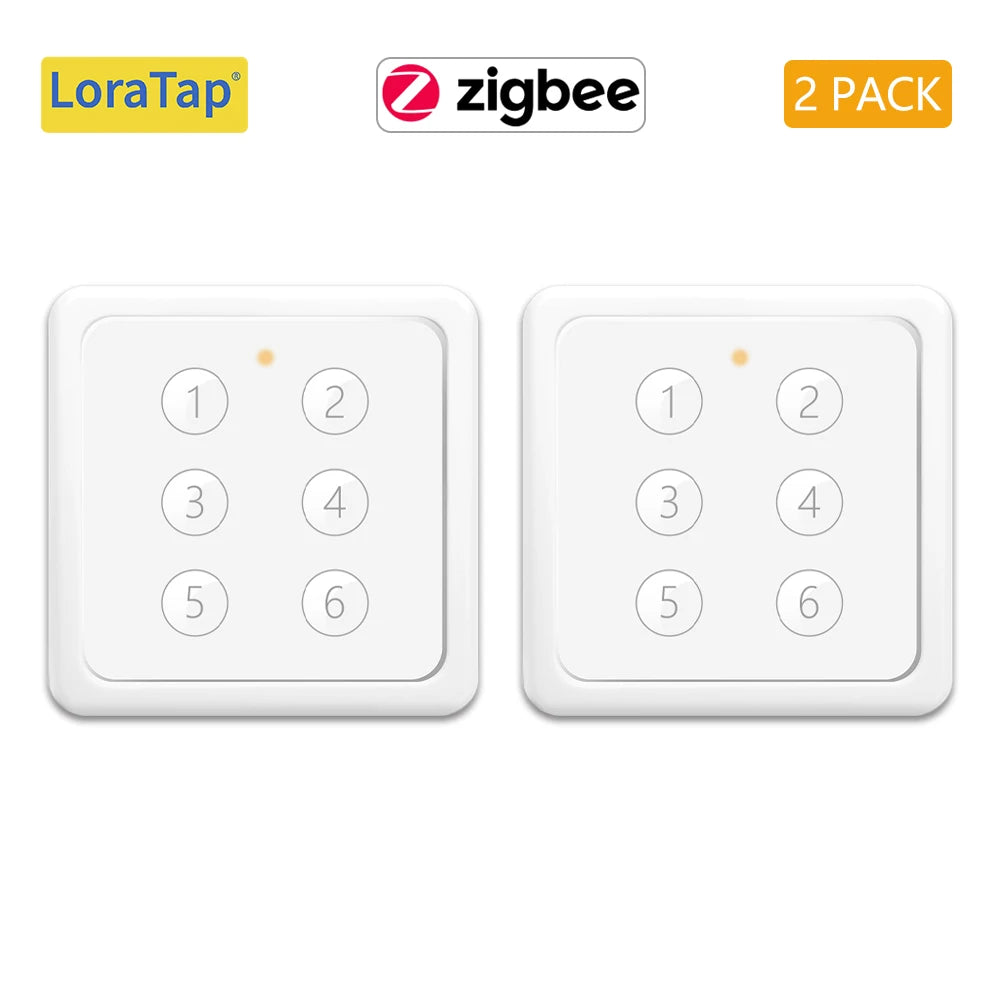 LoraTap ZigBee 3.0 Tuya Smart Life EU Standard 6 Button Gang Scene Magnetic Remote Control Switch Gateway Required ZigBee2MQTT - Home Smart Direct