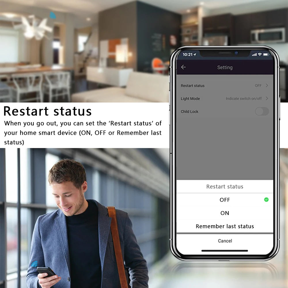Smart WiFi Switch with App Remote Timer and Voice Control