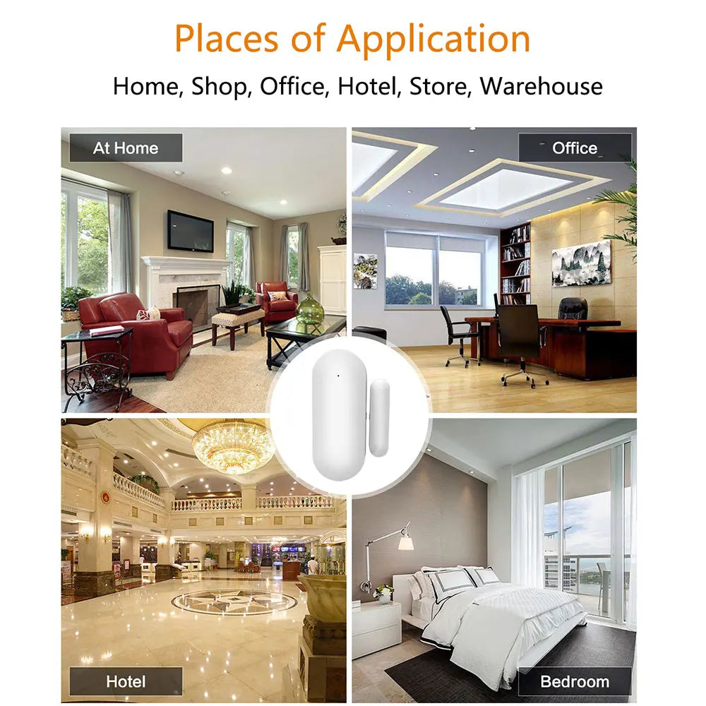 PGST PB69 Tuya Smart Home WiFi Door Sensor App Notification Window Detector Security Protection Alert Security Alarm - Home Smart Direct
