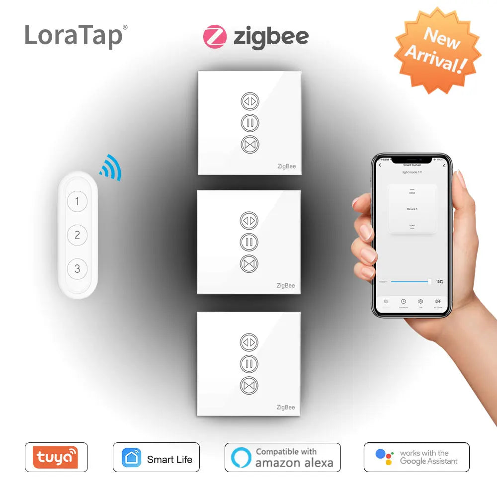 Tuya Smart Life ZigBee 3.0 Curtain Blinds Switch and Remote for Roller Shutter Google Home Alexa Voice Control Automation MQTT - Home Smart Direct