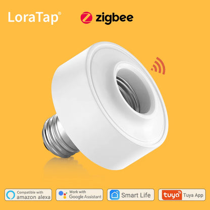 LoraTap Tuya ZigBee 3.0 Lamp Holder E27/E26 Bulb Smart Home Google Alexa Echo Remote Control Work with Assistant Zigbee2MQTT DIY - Home Smart Direct