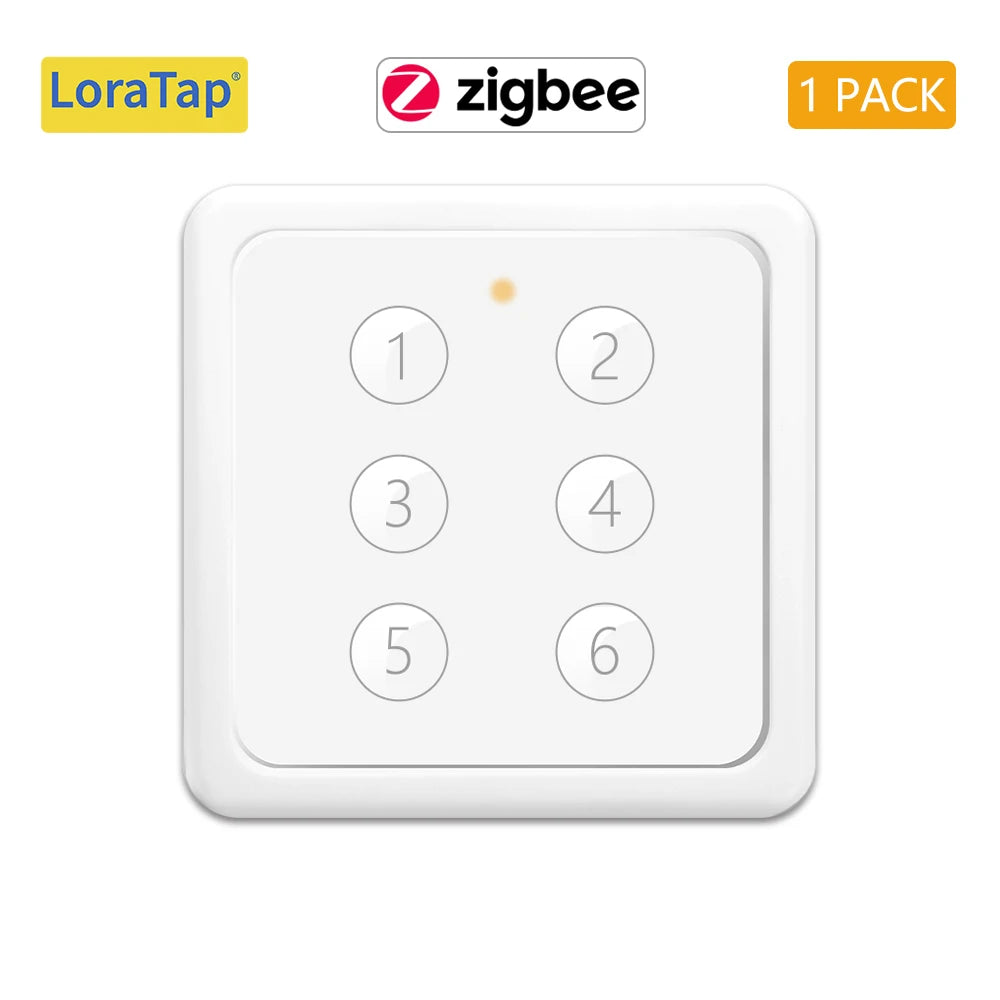 LoraTap ZigBee 3.0 Tuya Smart Life EU Standard 6 Button Gang Scene Magnetic Remote Control Switch Gateway Required ZigBee2MQTT - Home Smart Direct