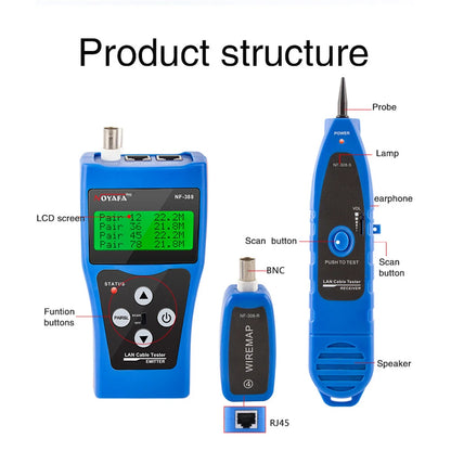 NOYAFA NF-388 Multipurpose LAN Phone Cable Tester 8 Port Wire Tracker